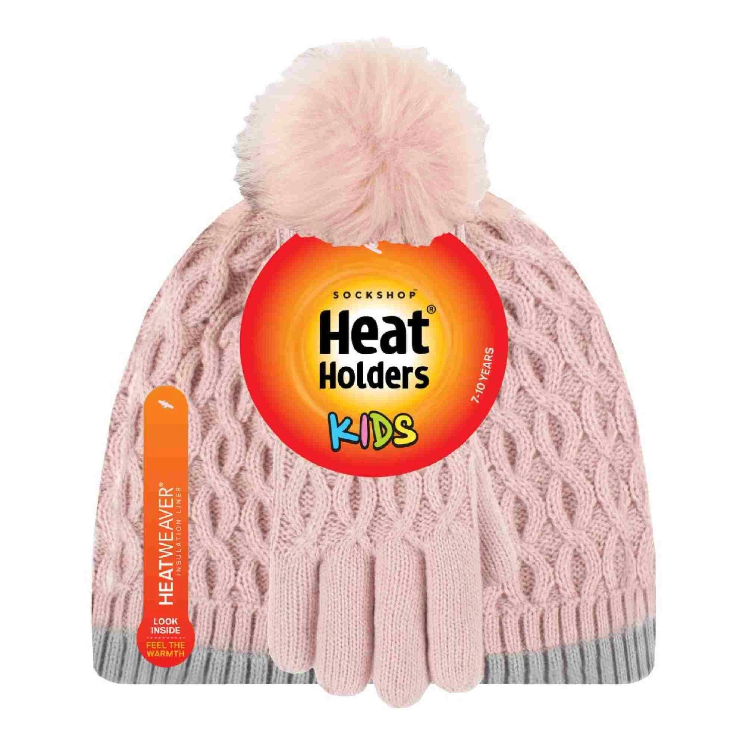 Girls Thermal Insulated Pom Pom Bobble Beanie Hat And Gloves 8 Girls Thermal Insulated Pom Pom Bobble Beanie Hat And Gloves - Image 6