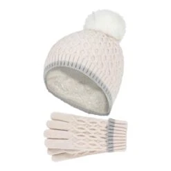 Girls Thermal Insulated Pom Pom Bobble Beanie Hat And Gloves 20 Girls Thermal Insulated Pom Pom Bobble Beanie Hat And Gloves -Outdoor Sports k08a080a5133dc8b693c34b04f8c71c7b