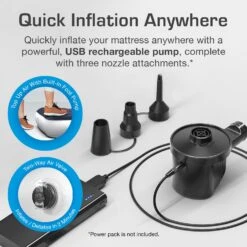 Single Camping Air Bed – Navy/White -Outdoor Sports k0a5c33e6003e398342410552331f9a4f