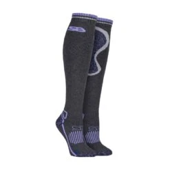Ladies Long Knee High Wool Cushioned Thermal Equestrian / Hiking Socks