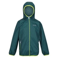 Regatta Great Outdoors Childrens/Kids Lever II Packaway Rain Jacket (Pacific Green)