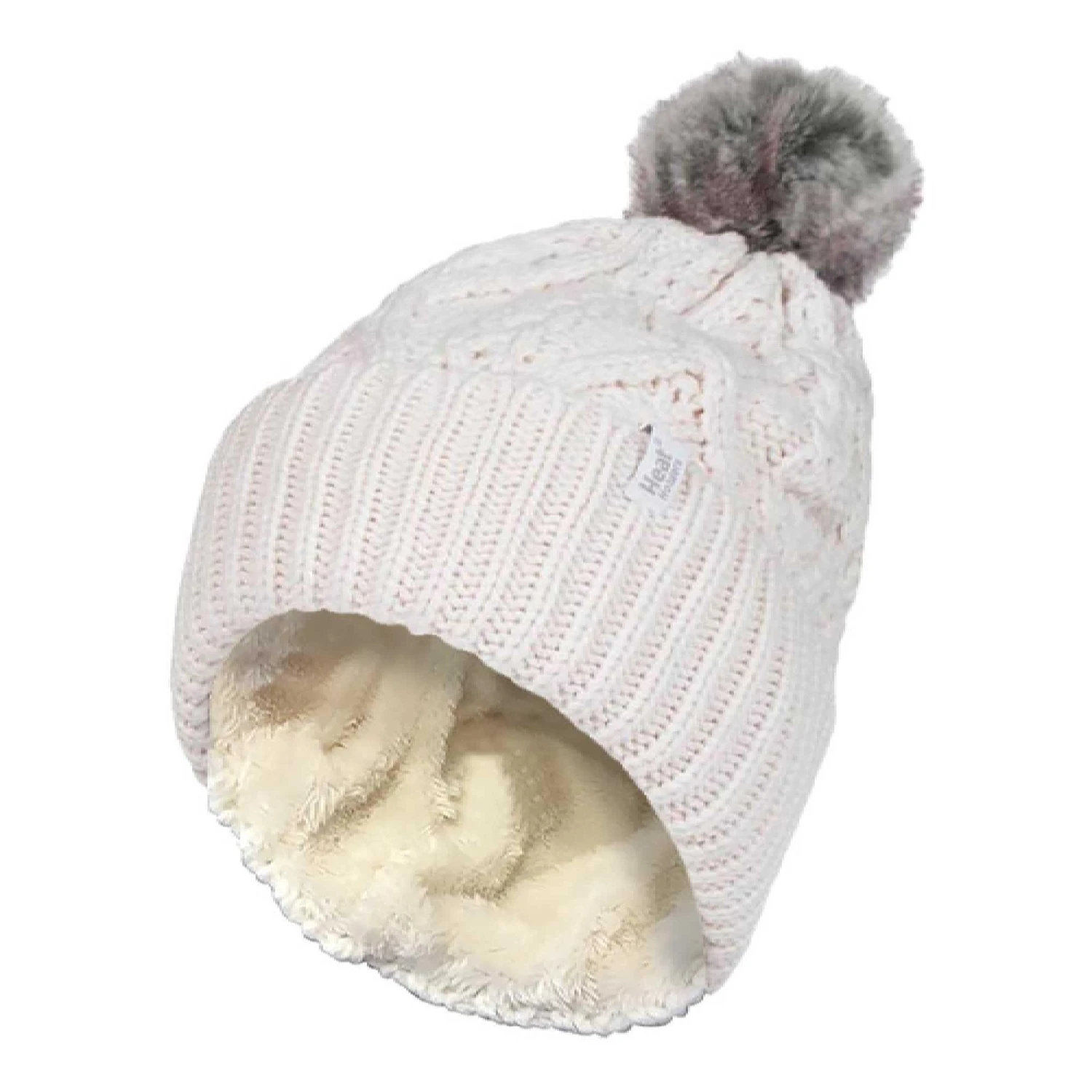 Ladies Ribbed Cuffed Pom Pom Bobble Beanie Hat With Fleece Lining 10 Ladies Ribbed Cuffed Pom Pom Bobble Beanie Hat With Fleece Lining - Image 8