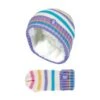 Kids Fleece Lined Knitted Striped Colourful Winter Thermal Hat And Mittens Set -Outdoor Sports k0fcb7d0a64a859ad2f390cf1dd4e4b42