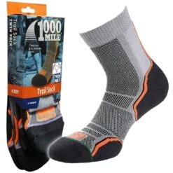 Womens/Ladies Trail Socks (Pack Of 2) (Grey/Orange/Black) -Outdoor Sports k1db80e846c8468b810ff161c650c053e