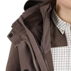 HUNTING WOMEN’S 3-IN-1 WARM WATERPROOF JACKET 500 - BROWN -Outdoor Sports k2663bee4f0aa78440f2adcf10369f400