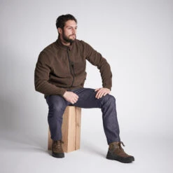 Breathable High-Fitting Leather Hunting Boots Crosshunt 100 D Brown -Outdoor Sports k29359925182f92c23094491d3b3b7211