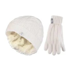 Ladies Fleece Lined Thermal Hat & Gloves Set For Winter -Outdoor Sports k2b803b9ff57ede5e6bd45688fc178d24