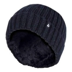 Girls Thick Chunky Ribbed Beanie Hat With Bobble For Winter