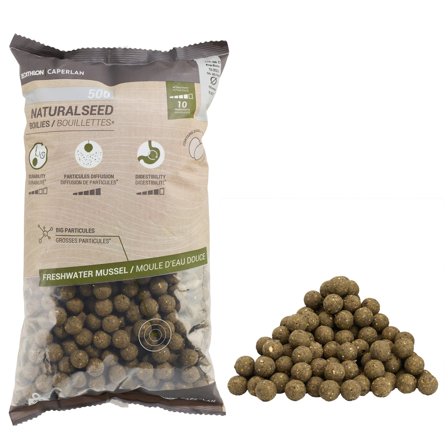 Carp Fishing Boilies NATURALSEED 16mm 2kg - Mussel 3 Carp Fishing Boilies NATURALSEED 16mm 2kg - Mussel