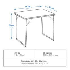 Quechua FOLDING CAMPING TABLE – 2 TO 4 PEOPLE -Outdoor Sports k4080b7028c9fd78111c4dd7a6ae13060