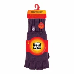 Ladies Solid Knitted Fleece Lined Thermal Fingerless Gloves -Outdoor Sports k48d966b223a240be396830174bb34979