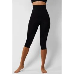 Extra Strong Compression Capri With High Waisted Tummy Control Black