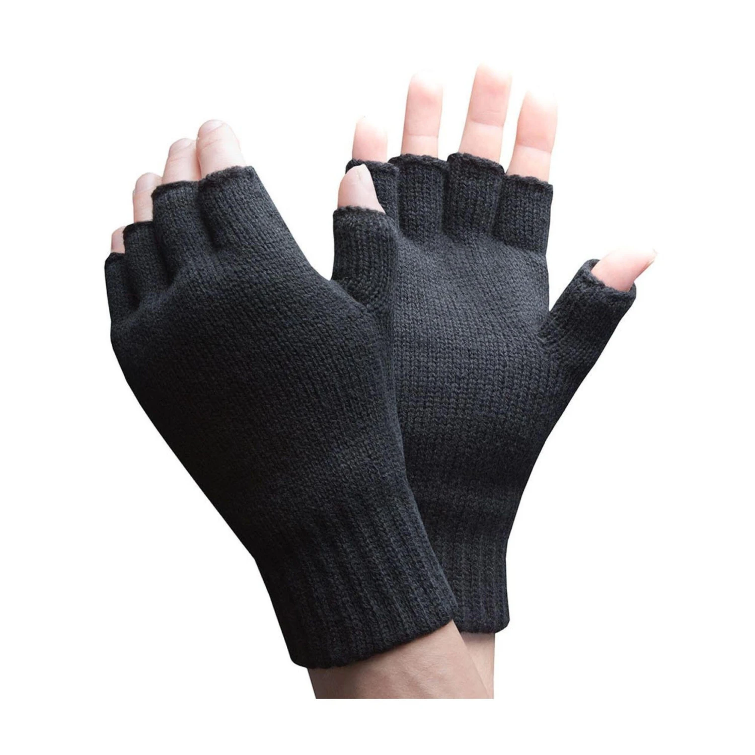 Mens Winter Warm 3.2 TOG Fleece Lined Fingerless Gloves 3 Mens Winter Warm 3.2 TOG Fleece Lined Fingerless Gloves