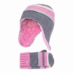 Girls Winter Warm Pom Pom Bobble Beanie Hat And Mittens Set 10 Girls Winter Warm Pom Pom Bobble Beanie Hat And Mittens Set -Outdoor Sports k5612413daf59c2c684e4945597754b7e