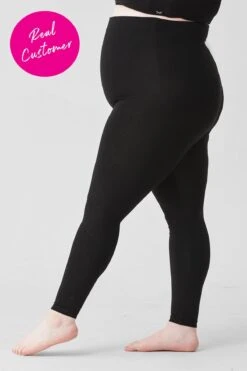 Extra Strong Compression Apple Shape High Waisted Leggings, Long Length, Black