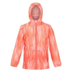 Regatta Childrens/Kids Bagley Gradient Packaway Waterproof Jacket (Neon Peach)