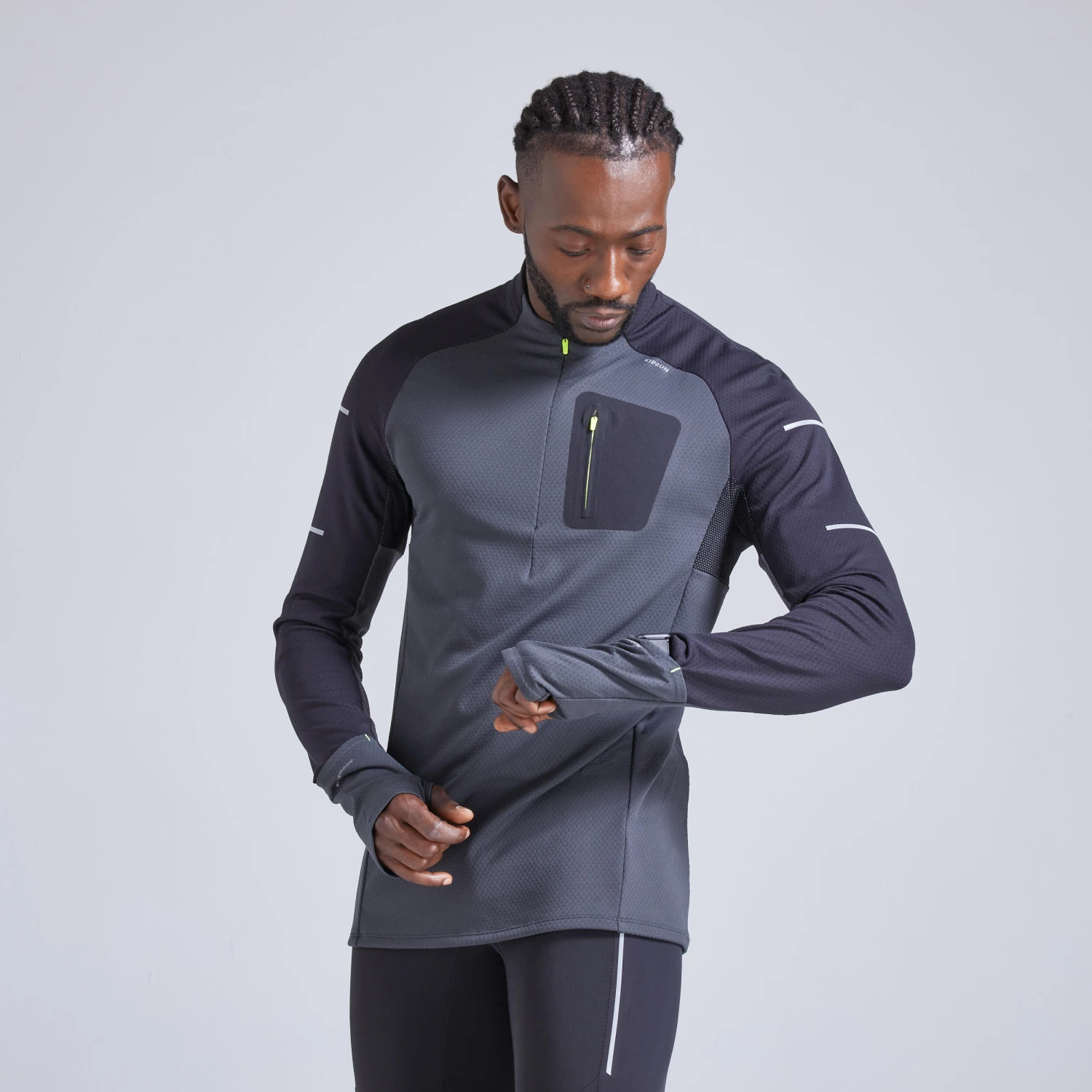 KIPRUN WARM LIGHT MEN'S LONG-SLEEVED WINTER RUNNING T 5 KIPRUN WARM LIGHT MEN'S LONG-SLEEVED WINTER RUNNING T - Image 3