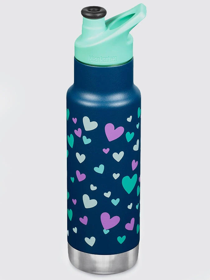 Klean Kanteen Kid Insulated Classic Narrow Sport Cap 12oz (355ml) - Navy Hearts 4 Klean Kanteen Kid Insulated Classic Narrow Sport Cap 12oz (355ml) - Navy Hearts - Image 2