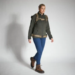 WOMEN'S RECYCLED FLEECE 500 GREEN -Outdoor Sports k77c106724803958adf03ff3d674580da