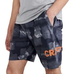 Craft Mens Core Charge Marble Effect Loose Fit Shorts (Black/Granite) -Outdoor Sports k7b6d701658400558796a1f3508da070c