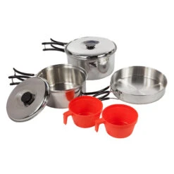 Regatta Great Outdoors Compact Steel Camping Cooking Set (Silver)