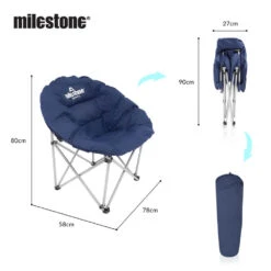 Milestone Navy Blue Deluxe Moon Chair -Outdoor Sports k7f55671e6b6bc9ffd6ff0dca6363ef3c