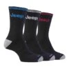 Jeep 3 Pairs Mens Cotton Thick Cushioned Terry Sport Socks With Retro Stripe