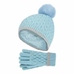 Girls Thermal Insulated Pom Pom Bobble Beanie Hat And Gloves 18 Girls Thermal Insulated Pom Pom Bobble Beanie Hat And Gloves -Outdoor Sports k93cb7657c761ce551abf22f7e9a82c93