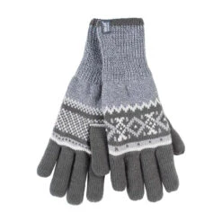 Mens Nordic Fairisle Knitted Fleece Lined Winter Thermal Gloves -Outdoor Sports k96bf6dc60c33ac89990b259e96207202
