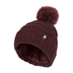 Ladies Winter Zigzag Patterned Fur Cuff Bobble Thermal Hat -Outdoor Sports k9e462dcf313126a754c19e1443eb09ac