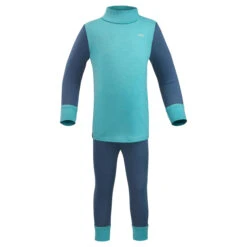 WEDZE Baby Ski Base Layer Top, Undershirt Merino Wool MERIWARM Turquoise -Outdoor Sports ka18b30ca982b971c7cb658943341fd15