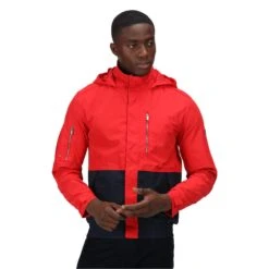 Regatta Mens Feelding Colour Block Waterproof Bomber Jacket (True Red/Navy) -Outdoor Sports ka46b9206cdefa810009a4e7b21ee573f