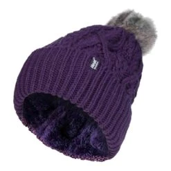 Ladies Ribbed Cuffed Pom Pom Bobble Beanie Hat With Fleece Lining 13 Ladies Ribbed Cuffed Pom Pom Bobble Beanie Hat With Fleece Lining -Outdoor Sports ka61e686159c5ab8dfe4b04d7d8a769a8