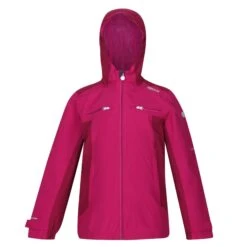 Regatta Childrens/Kids Highton Hooded Waterproof Jacket (Fuchsia/Raspberry)