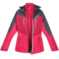 Regatta Womens/Ladies Carletta VII 2 In 1 Waterproof Jacket (Seal Grey/Amaranth Haze) 18 Regatta Womens/Ladies Carletta VII 2 In 1 Waterproof Jacket (Seal Grey/Amaranth Haze) -Outdoor Sports kb492680b082f2e853fada865945c5e9e