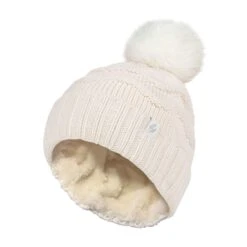 Ladies Winter Zigzag Patterned Fur Cuff Bobble Thermal Hat -Outdoor Sports kb6751b7ec9056e731995f85fba8a2358