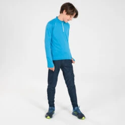 KIDS WARM RUNNING TROUSERS - KIPRUN WARM ZIP -Outdoor Sports kc60ae91fee0d78ca29a1eb0f566f6d91