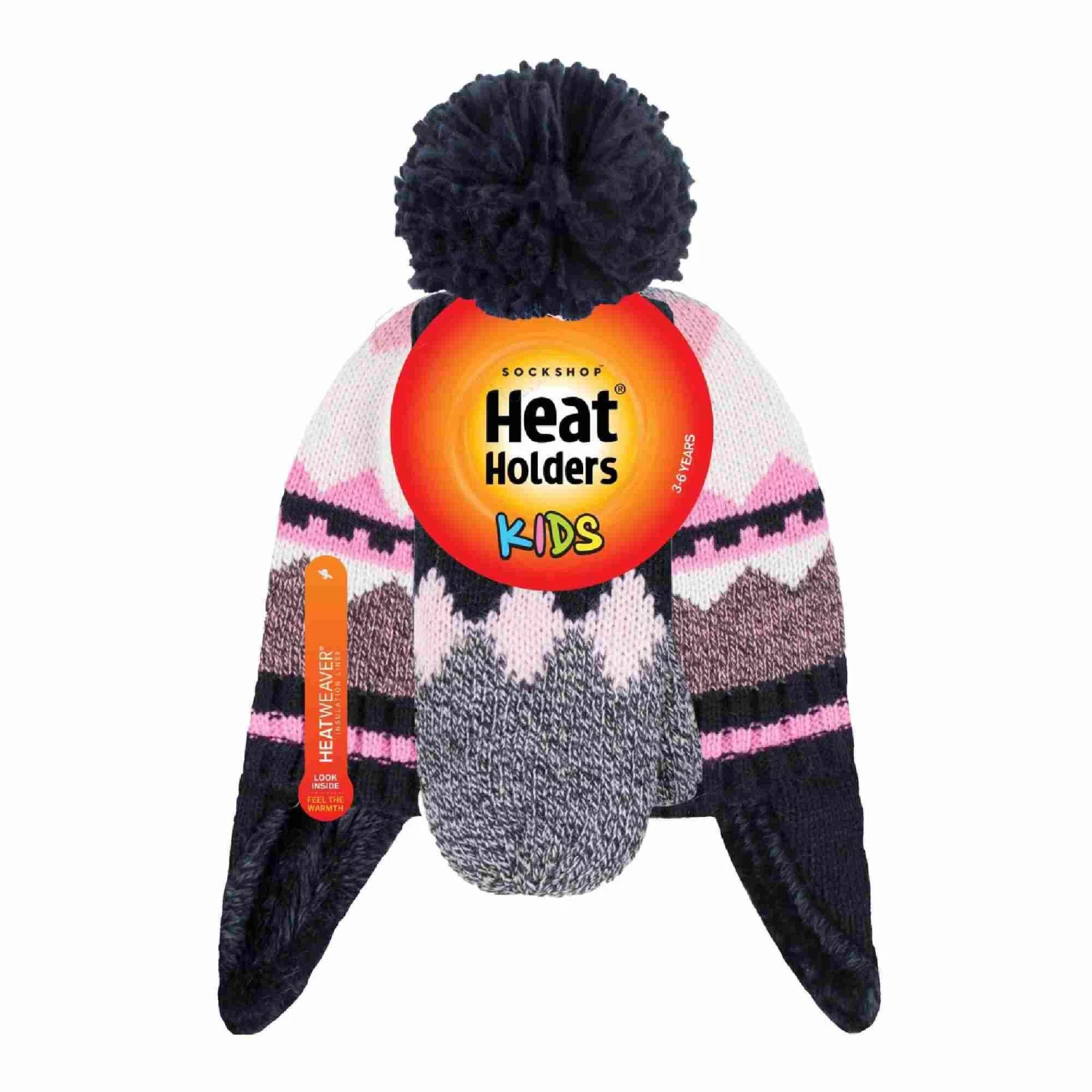 Girls Nordic Pattern Trapper Hat With Pom Pom And Mittens Set 4 Girls Nordic Pattern Trapper Hat With Pom Pom And Mittens Set - Image 2