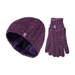 Ladies Fleece Lined Thermal Hat & Gloves Set For Winter -Outdoor Sports kcdddf290b9b94a18352f52774e125b30