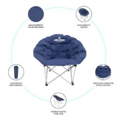 Milestone Navy Blue Deluxe Moon Chair -Outdoor Sports kd12e11a95113677922a29a5898d1eee8