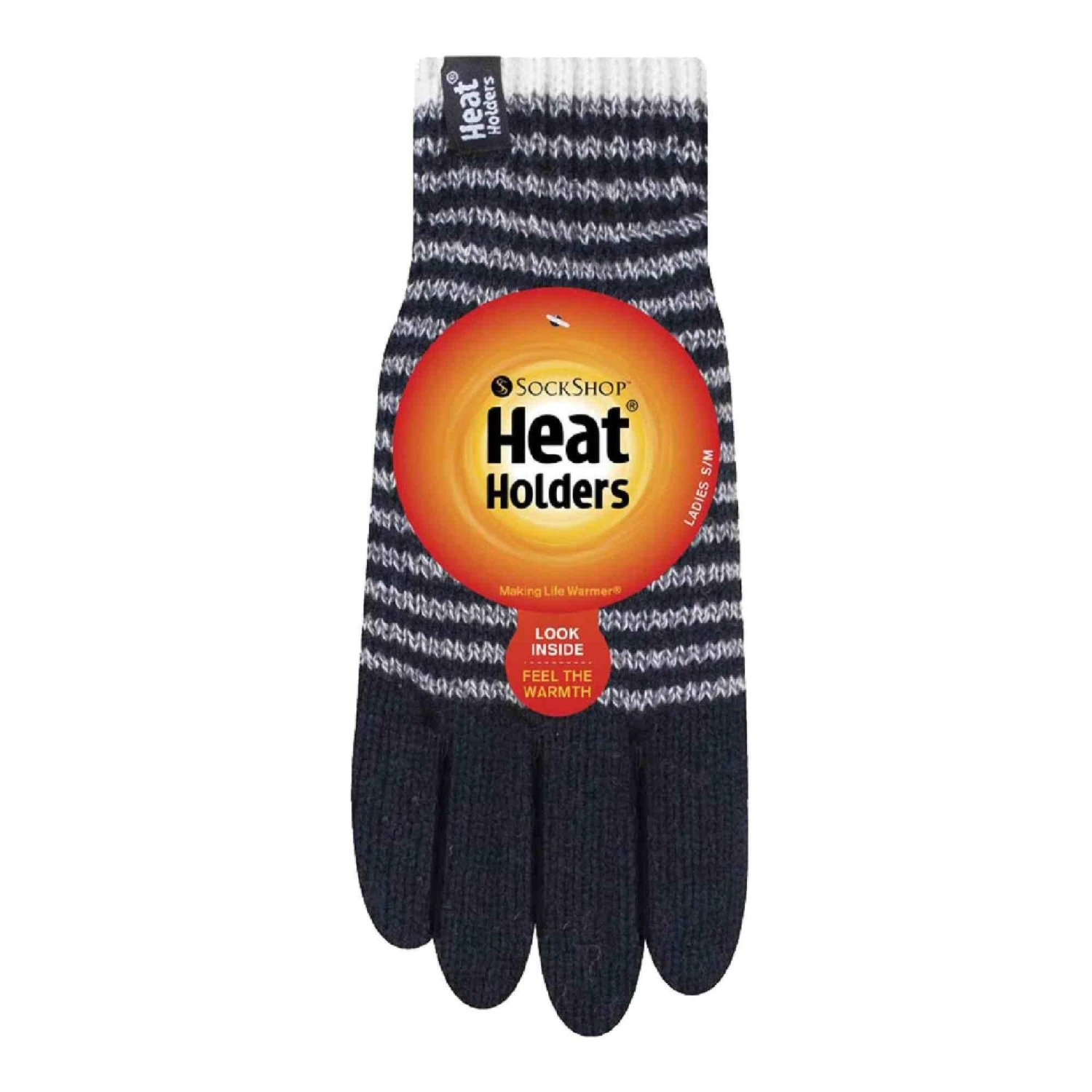 Ladies Striped Fleece Lined Knitted Warm Winter Thermal Gloves 4 Ladies Striped Fleece Lined Knitted Warm Winter Thermal Gloves - Image 2