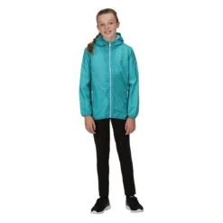 Regatta Great Outdoors Childrens/Kids Lever II Packaway Rain Jacket (Pacific Green) -Outdoor Sports kd4542f8b3bf2d5a420d4a2801b00b296