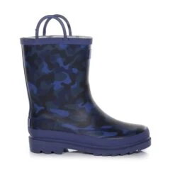 Regatta Childrens/Kids Minnow Camo Wellington Boots (Dark Denim) -Outdoor Sports kd7ab98ca09539d2d1308afa47025e284