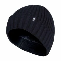 Mens 3.6 TOG Fleece Lined Thermal Turn Over Cuff Winter Beanie Hat