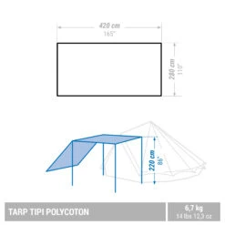 Quechua CAMPING TARP - TEPEE POLYCOTTON - 6 PERSON -Outdoor Sports ke30b7f3a23affb145c4ab3ef67f6c363