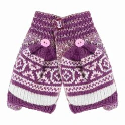 Ladies Warm Fairisle Patterned Thermal Fingerless Converter Gloves -Outdoor Sports ke53ae07486675d3826d30c9847a0f427