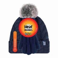 Girls Bobble Pom Pom Thermal Hat And Gloves Set -Outdoor Sports ke9023e66b542497c5bea91199bf5a949