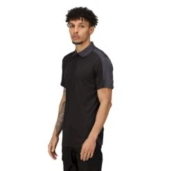 Regatta Contrast Coolweave Pique Polo Shirt (Black/Classic Red) -Outdoor Sports keef384fd9d669603f5ee911cf8e8e3c5