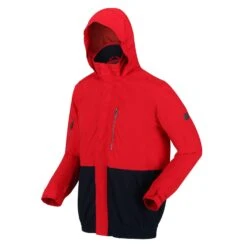 Regatta Mens Feelding Colour Block Waterproof Bomber Jacket (True Red/Navy) -Outdoor Sports kf964126f3dec820d0ad5ae80d1c9bfc4