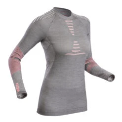 WEDZE Women's Ski 900 Merino Wool Seamless Base Layer Top